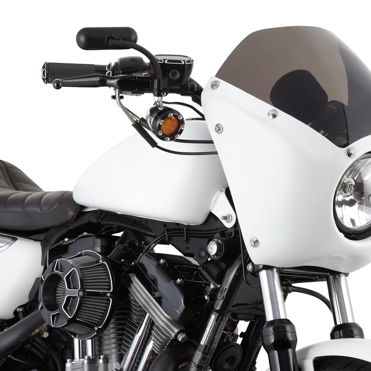 Arlen Ness Mini Oval Micro Mirrors — Zwart — detail
