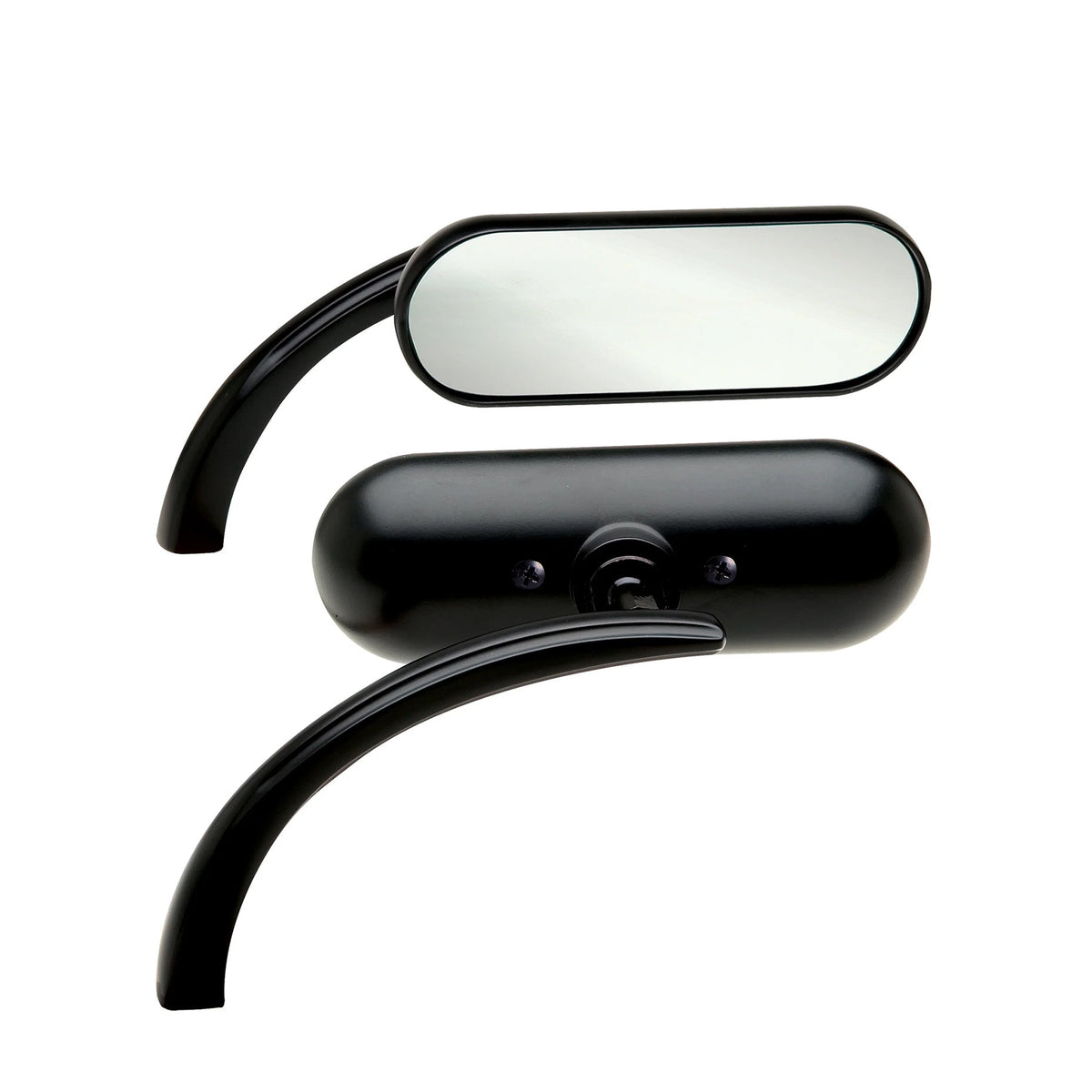 Arlen Ness Mini Oval Micro Mirrors — Zwart