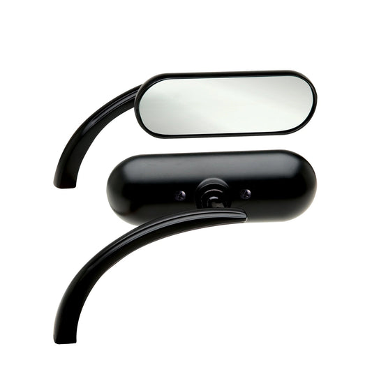 Arlen Ness Mini Oval Micro Mirrors — Zwart