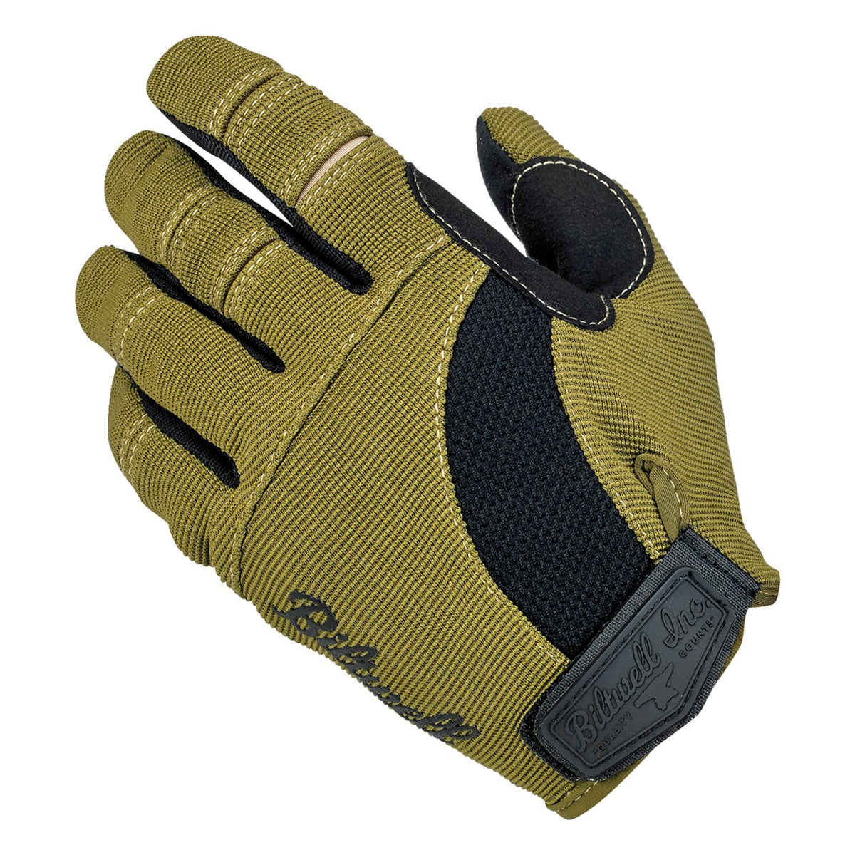 Biltwell Moto Gloves Olive/Black/Tan — detail