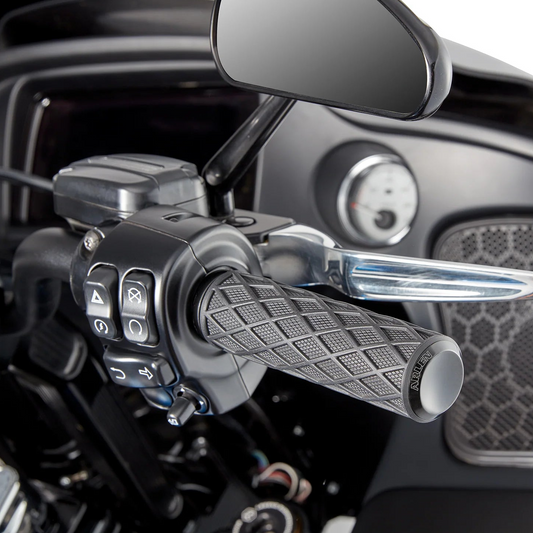 Arlen Ness Diamond Grips — Zwart — detail