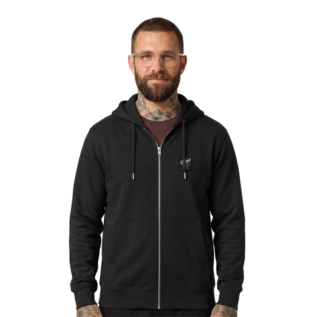 Loud Custom Wear Zip Hoodie Loud Riders Club — Zwart