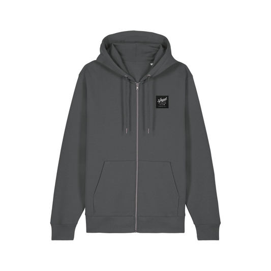 Loud Custom Wear Zip Hoodie Just Ride — Antraciet — detail