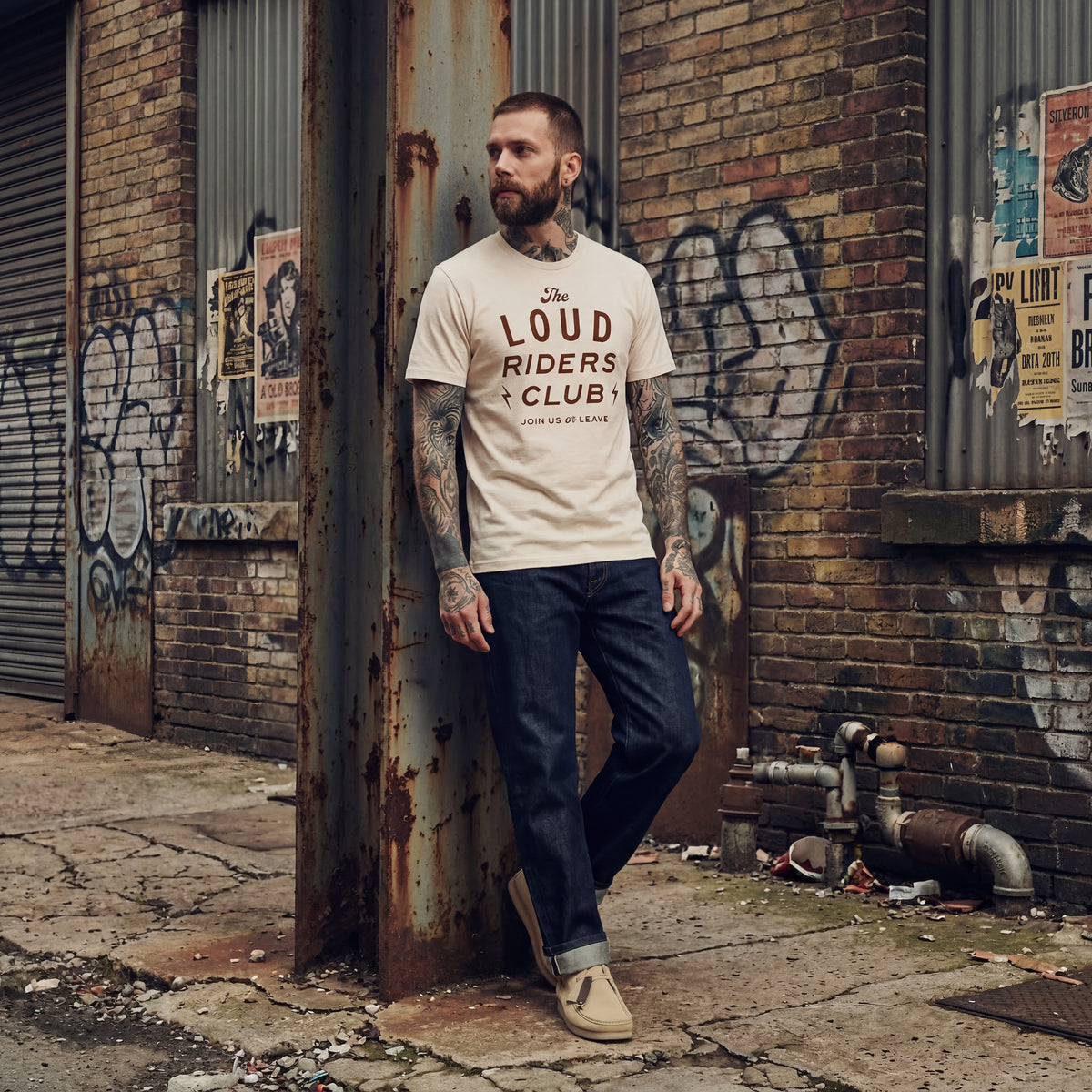 Loud Custom Wear T-shirt Loud Riders Club — Natural Raw — detail