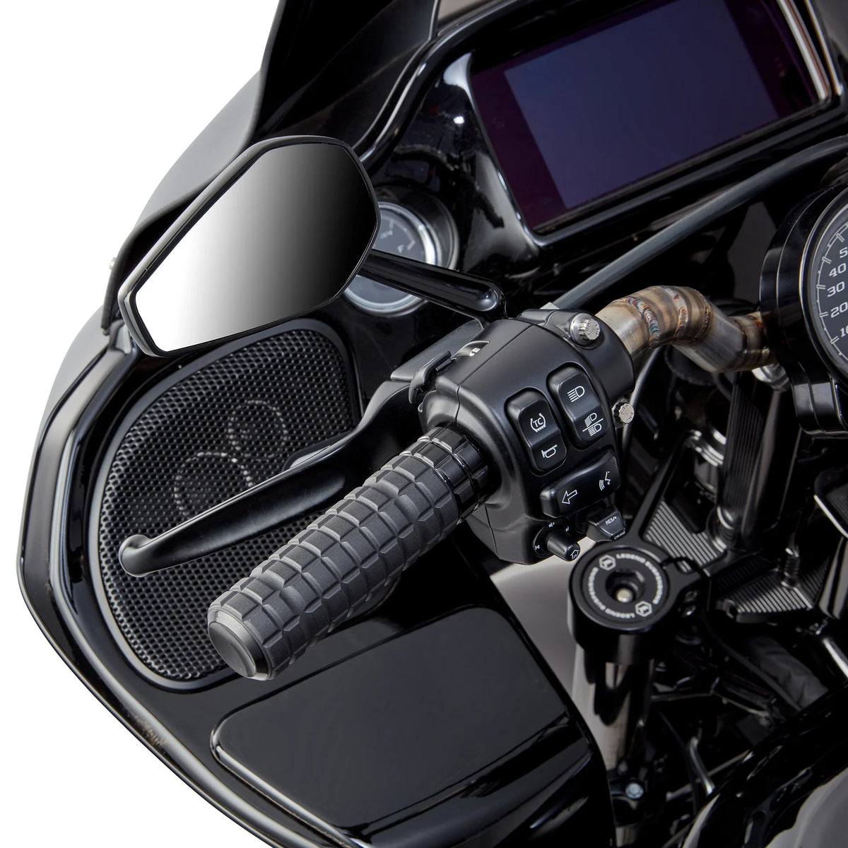 Arlen Ness SpeedLiner Grips — Zwart — detail