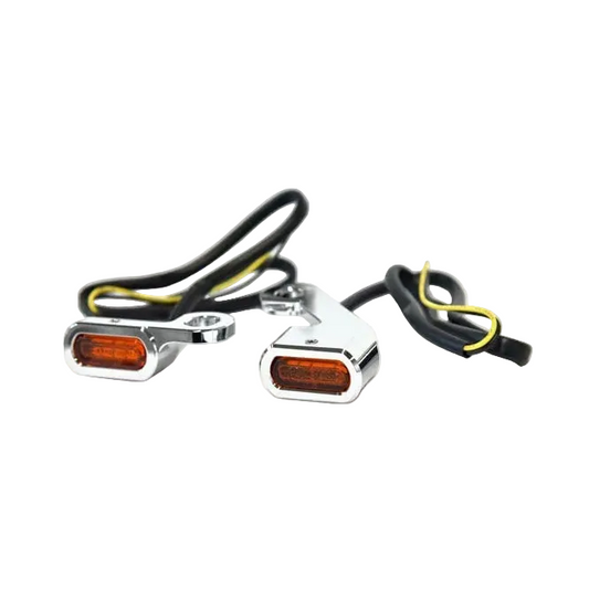 MCS Fastline Below Bar LED Turn Signal Set — Chrome