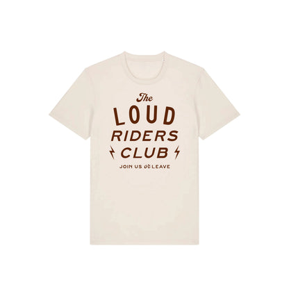 T-shirt Loud Riders Club — Natural Raw, voorkant