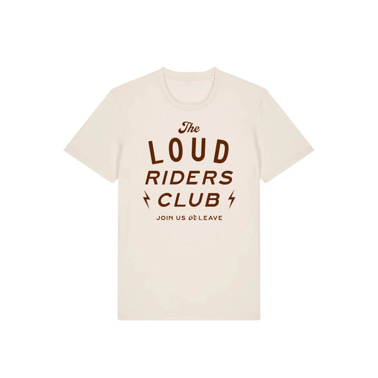 T-shirt Loud Riders Club — Natural Raw, voorkant